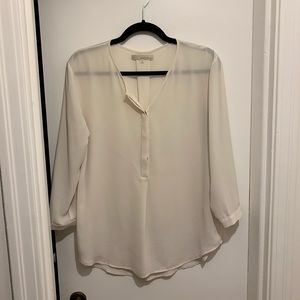 Sheer Ivory Blouse w/ 3/4 sleeves